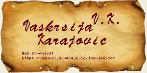 Vaskrsija Karajović vizit kartica